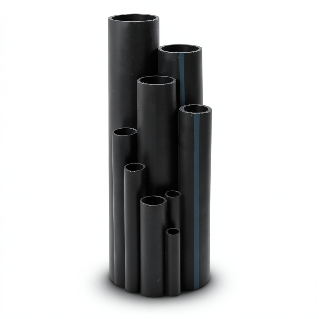 HDPE Pipe Pressure 16 Bar PE 80 Size 355 mm Thickness 32.3 mm Black