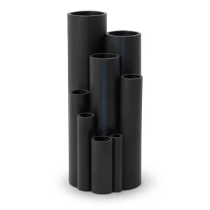 أنابيب HDPE ضغط 10 بار PE 100، مقاس 315 مم، سماكة 18.7 مم، لون أسود