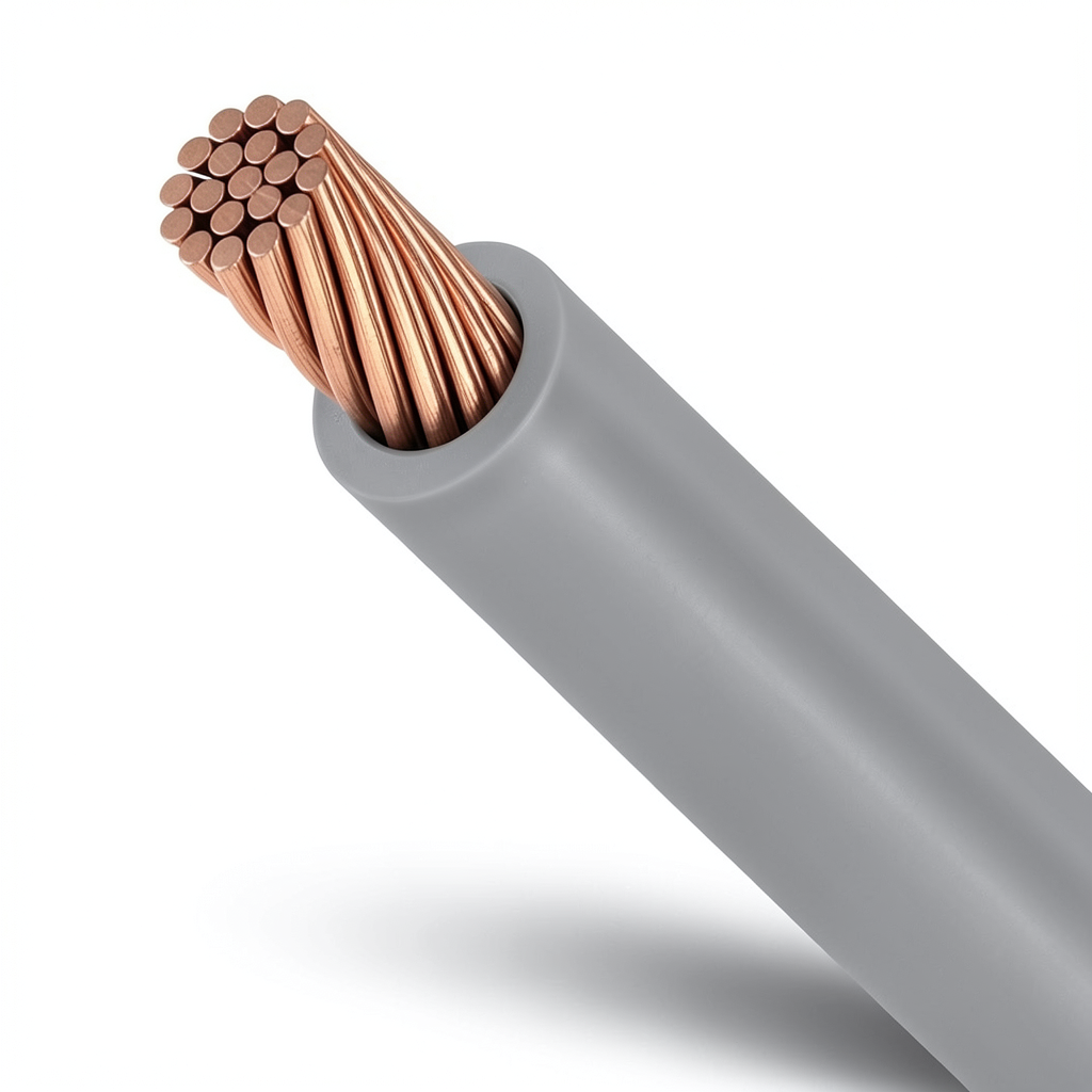 Stranded Copper Wire 10 sq mm, 450/750V, PVC Insulation Gray
