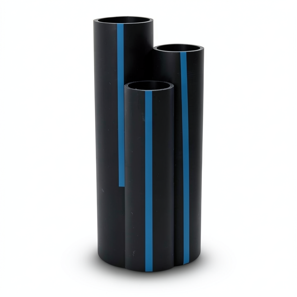 HDPE Plastic Pipe Pressure 16 Bar PE 80 Size 140 mm Thickness 15.7 mm Black