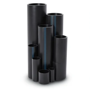 مواسير بلاستيك HDPE ضغط 16 بار PE 80 مقاس 160 ملم سمك 17.9 ملم لون اسود