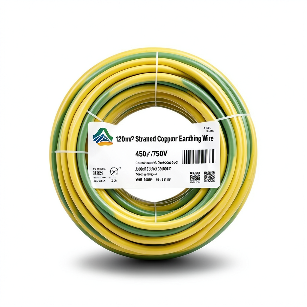 120mm2 Stranded Copper Earthing Wire 450/750V, Yellow/Green | Jeddah Cables Company