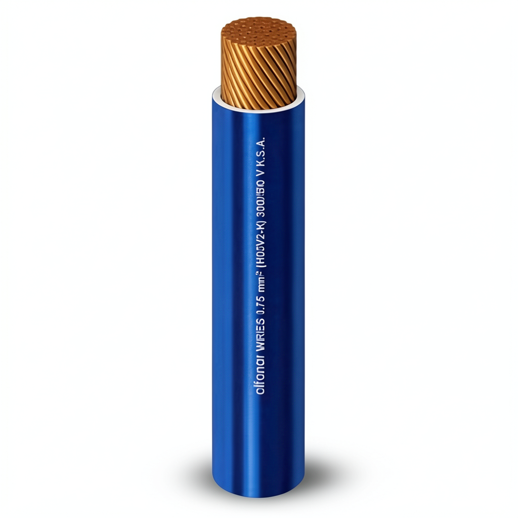 0.75sq mm Copper Flexible Wire 300/500V, PVC Insulation 0.6mm Thickness | Al Fanar