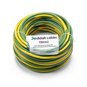 150mm2 Stranded Copper Earthing Electric Wire 450/750V, Green/Yellow | Jeddah Cables Company