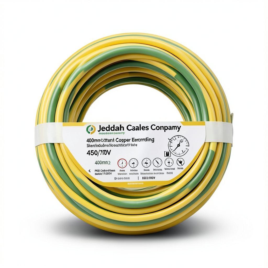 400mm2 Stranded Copper Earthing Electrical Wire 450/750V, Yellow/Green | Jeddah Cables Company