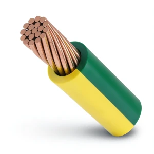 سلك تأريض نحاس مجدول 1.5 مم2 450/750 فولت عزل PVC اخضر/اصفر