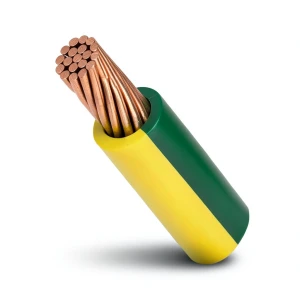 لفة سلك تأريض نحاس مجدول مقاس 4 مم2 450/750 فولت، عزل PVC أخضر/أصفر