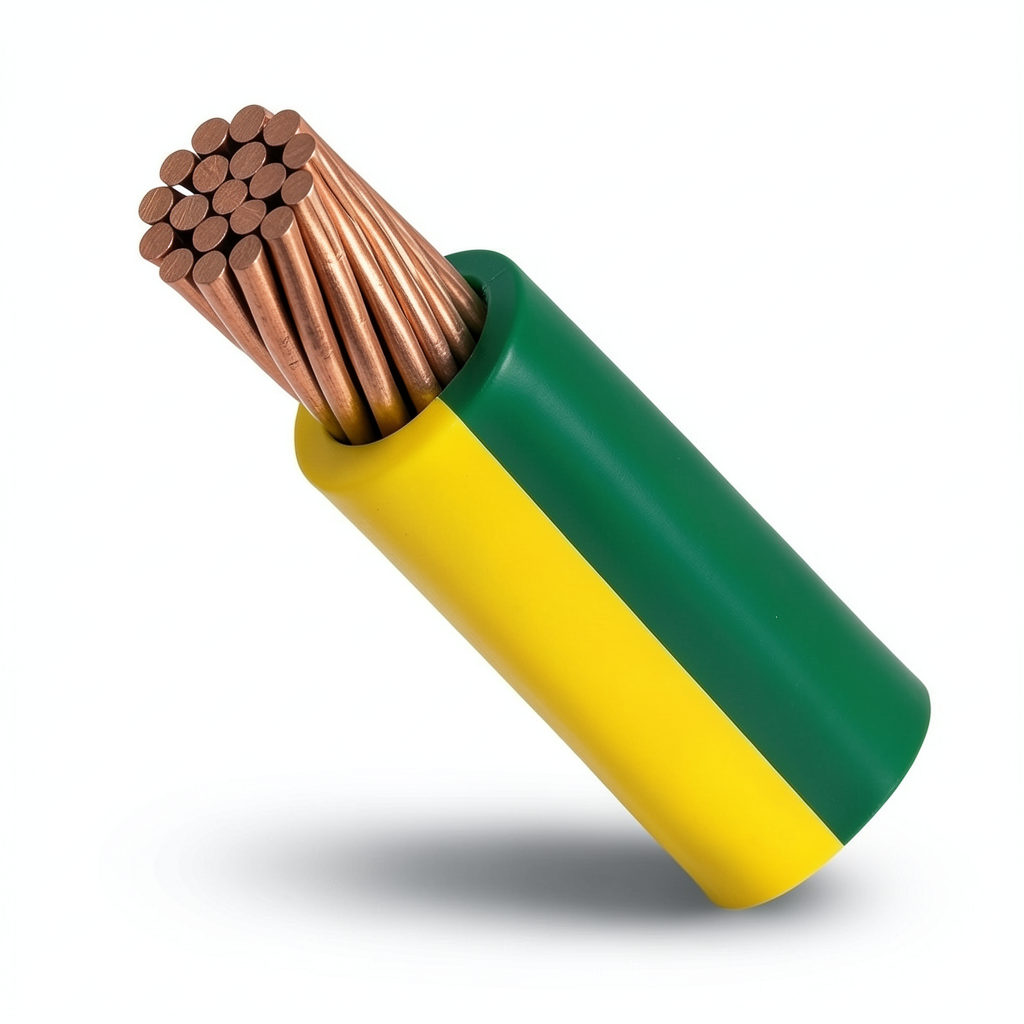 سلك تأريض نحاس مجدول 10 sq mm، 450/750V، عزل PVC اخضر/اصفر