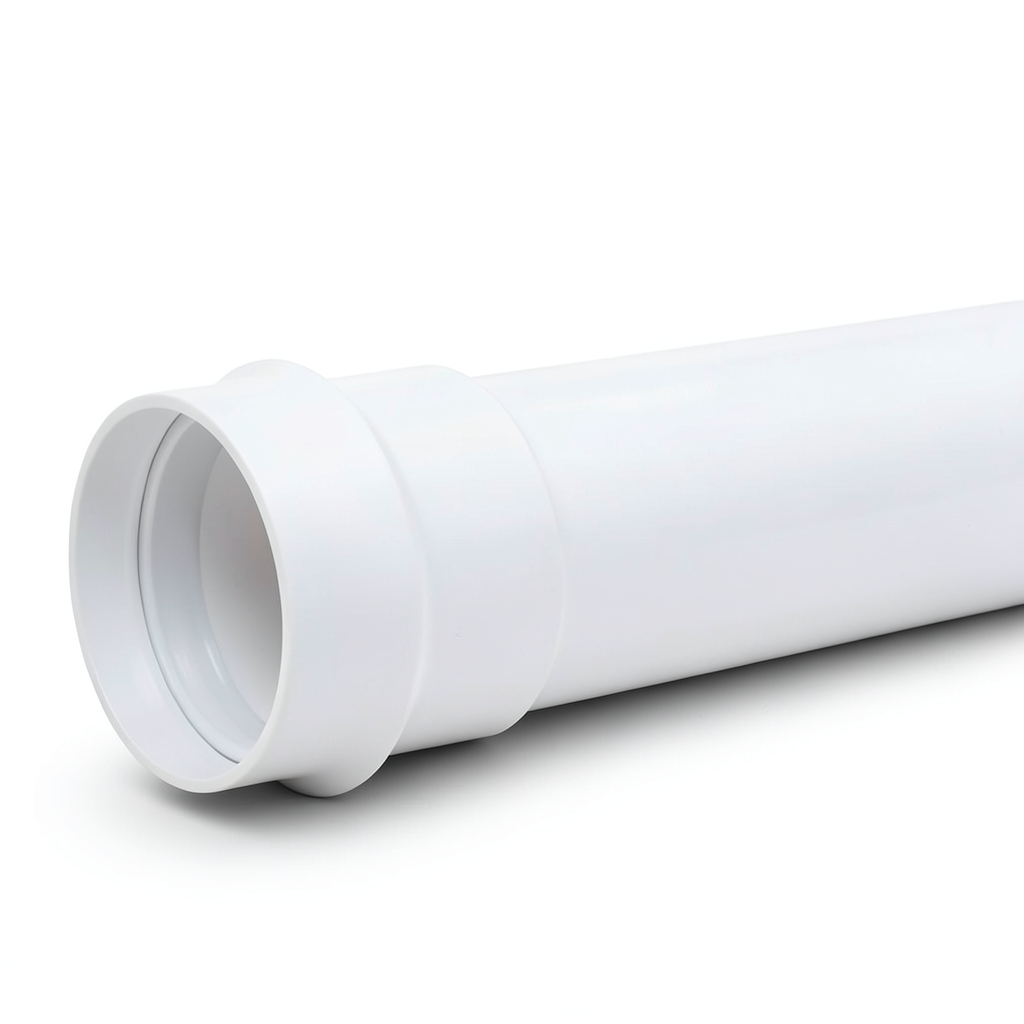 أنابيب بلاستيك UPVC ضغط 4 بار كلاس 2، مقاس 75 مم، سماكة 1.8 مم، لون أبيض