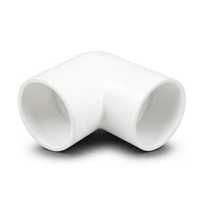 كوع بلاستيك UPVC زاوية 90° جدول 40 مقاس 1 ½ إنش أبيض