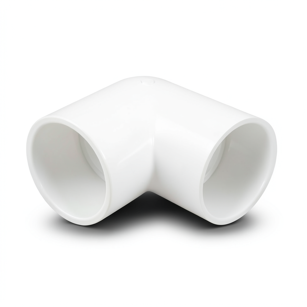 كوع بلاستيك UPVC زاوية 90° جدول 40 مقاس 1 ½ إنش أبيض