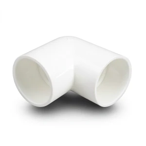 كوع بلاستيك UPVC زاوية 90° جدول 40 مقاس ¾ إنش أبيض