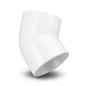 كوع بلاستيك UPVC زاوية 45° مقاس ½ إنش لون أبيض