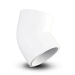 كوع UPVC زاوية 45° مقاس ¾ إنش أبيض اللون