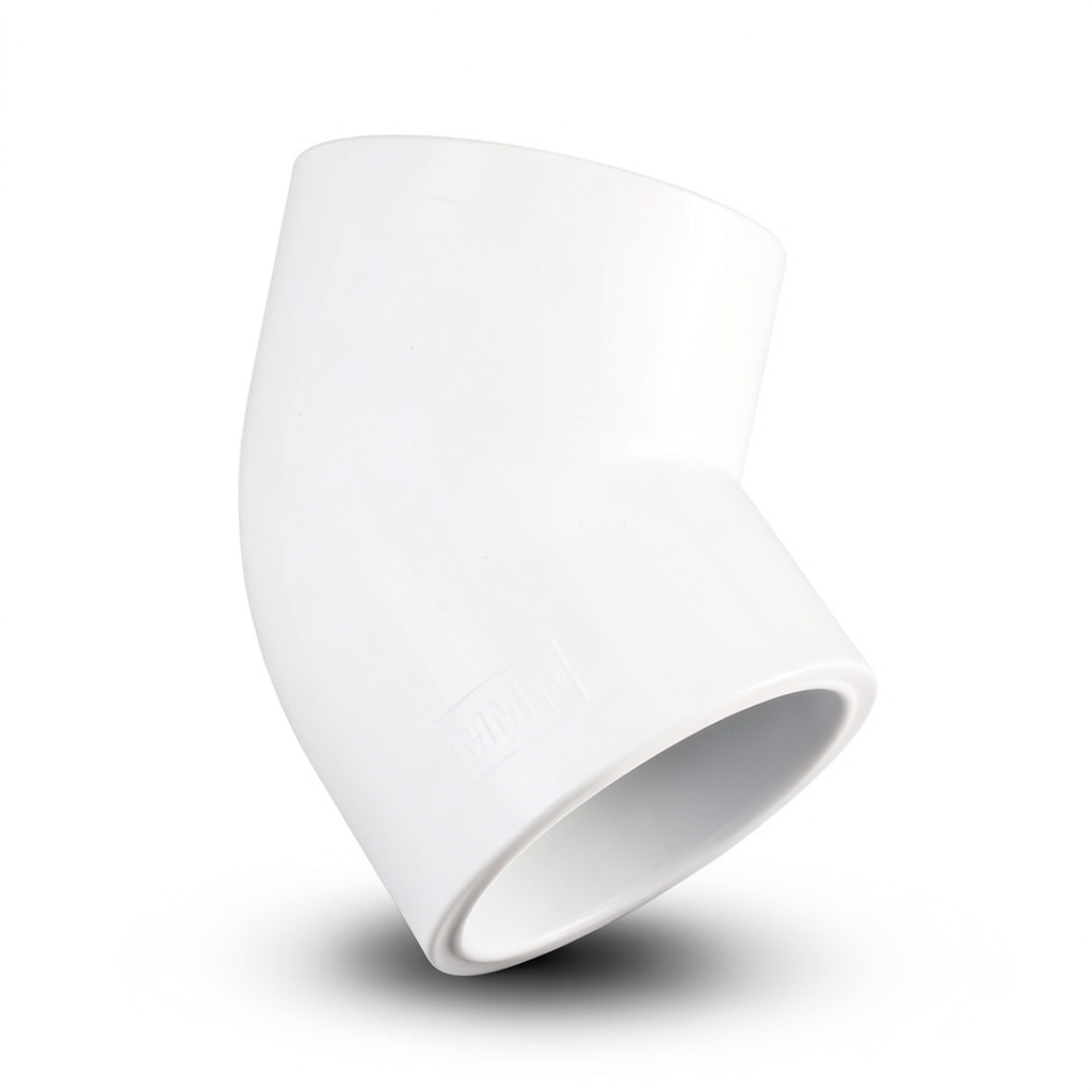 كوع UPVC زاوية 45° مقاس ¾ إنش أبيض اللون