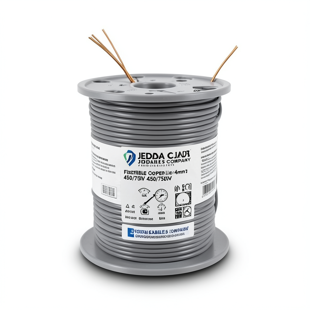 Flexible Copper Electric Wire 4mm2 450/750V Gray | Jeddah Cables Company