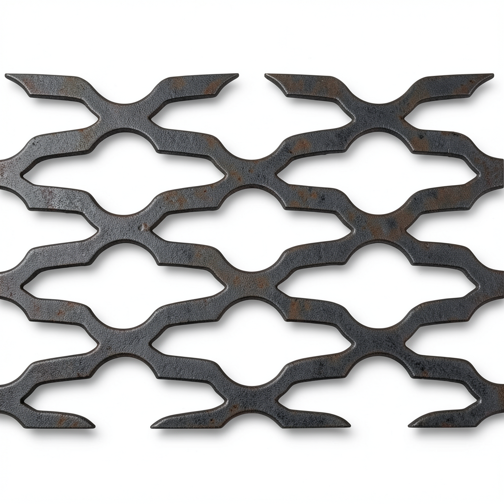 Hot Rolled Expanded Metal Sheet Flattened, Mozakhraf Shape, Wire Diameter 1.4 mm, Width 2.44 M, Length 5 M