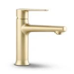 Italian Short Automatic Brass Washbasin Faucet, Light Bronze