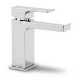 Italian Short Automatic Brass Washbasin Tap, Chrome Color