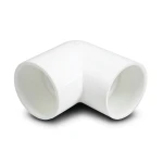 كوع بلاستيك UPVC زاوية 90° جدول 40 مقاس 1 ½ إنش أبيض