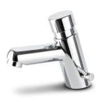 Chrome Automatic Washbasin Tap Two Lines Self Locking