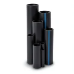 High Density Polyethylene Pipe Pressure 10 Bar PE 100 Size 280 mm Thickness 16.6 mm Black