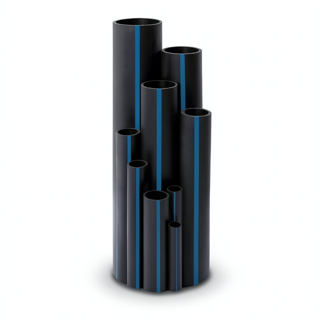 أنابيب بلاستيك HDPE ضغط 10 بار PE 100 مقاس 355 مم سماكة 21.2 مم لون أسود | المنار