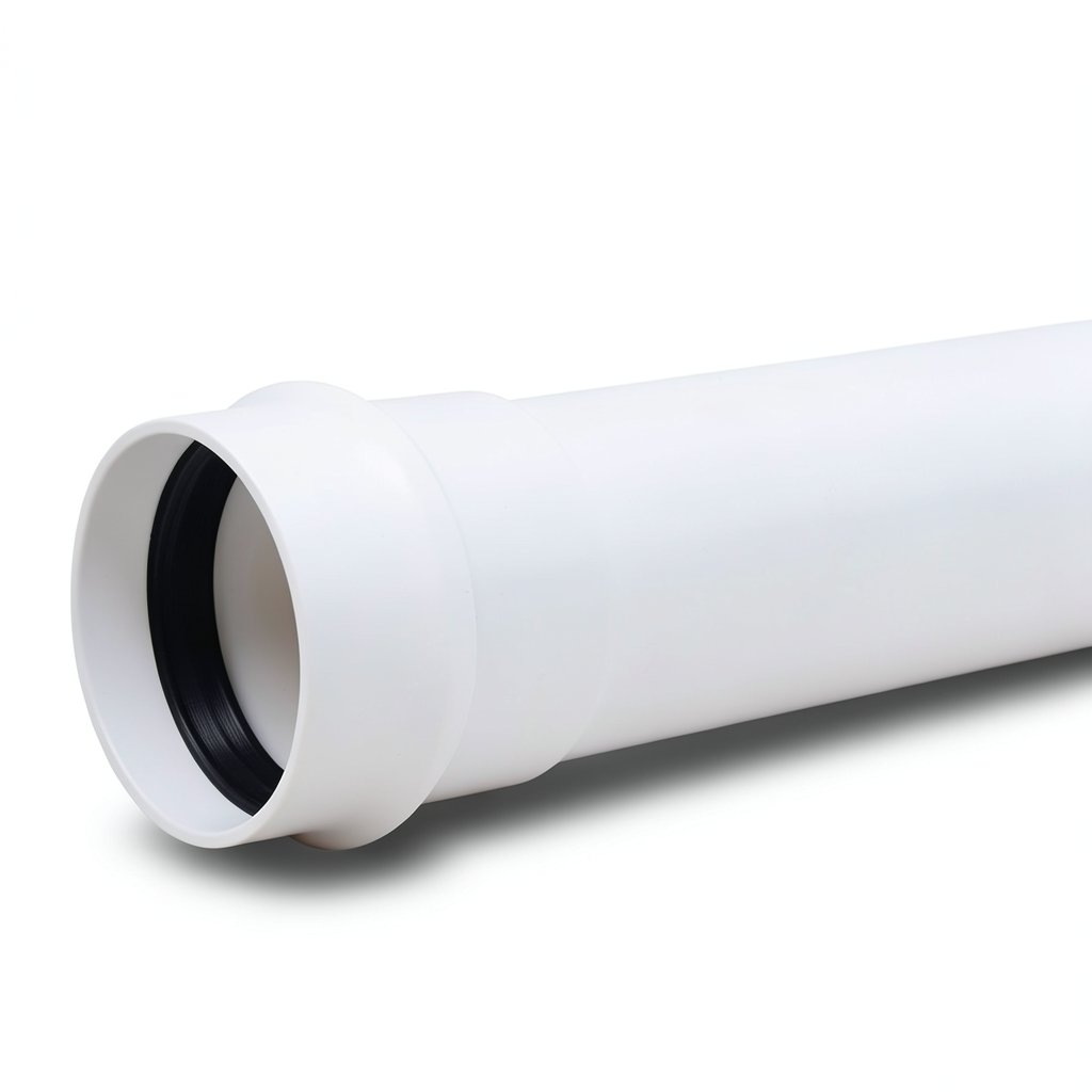 أنابيب بلاستيك UPVC ضغط 6 بار كلاس 3، مقاس 180 مم، سماكة 5.3 مم، أبيض