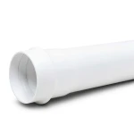 UPVC Plastic Pipe PN 6 Bar Class 3, 200 mm OD, 5.9 mm Thickness, White
