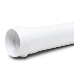 UPVC Plastic Pipe PN 6 Bar Class 3, 200 mm OD, 5.9 mm Thickness, White