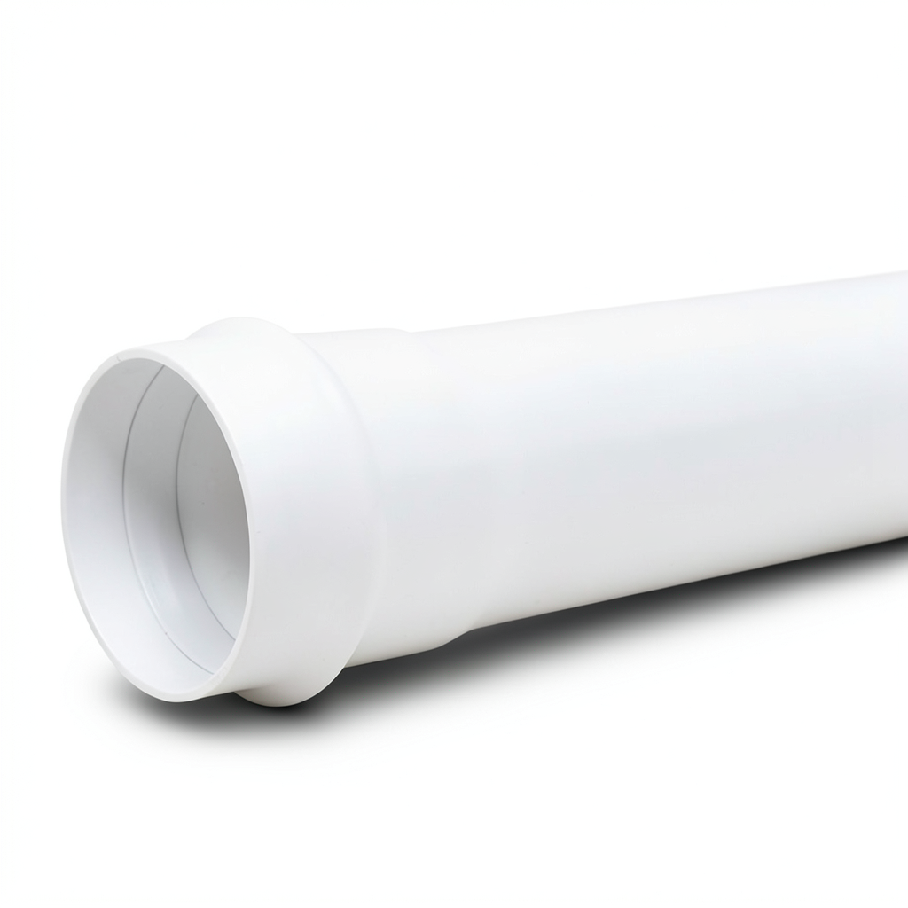 UPVC Plastic Pipe PN 6 Bar Class 3, 200 mm OD, 5.9 mm Thickness, White