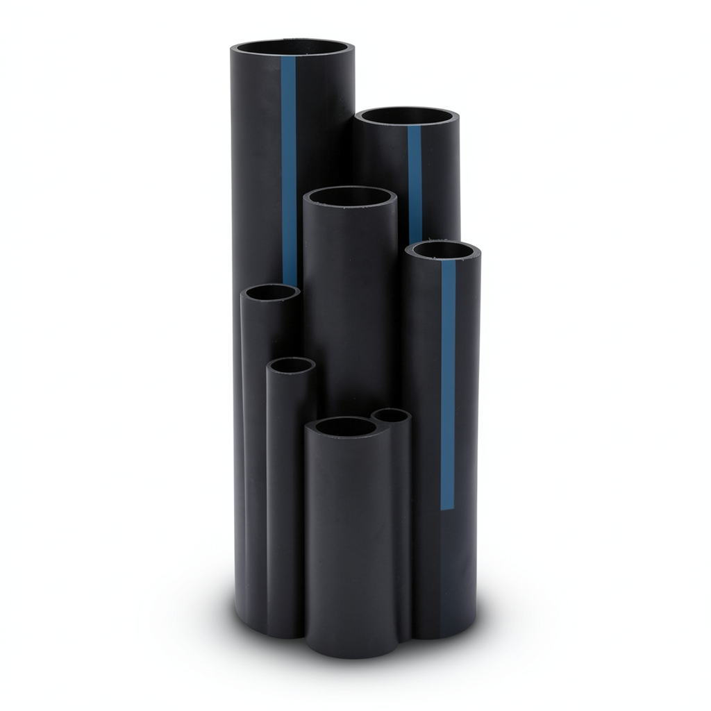مواسير بلاستيك HDPE ضغط 16 بار PE 80 مقاس 125 ملم سمك 14 ملم لون اسود | مصنع المنار