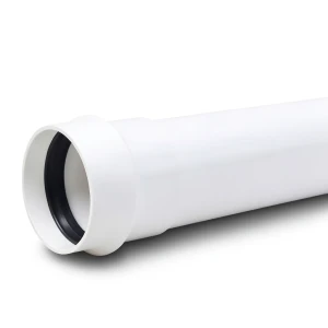 UPVC Plastic Pipe PN 4 Bar Class 2, Size 140 mm, Thickness 2.8 mm, White Color