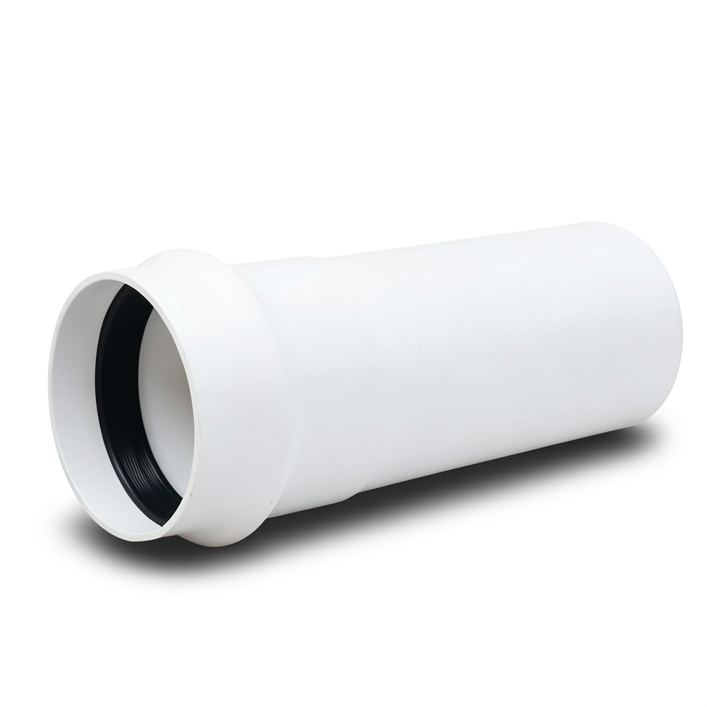 UPVC Plastic Pipe PN 4 Bar Class 2, Size 180 mm, Thickness 3.6 mm, White Color