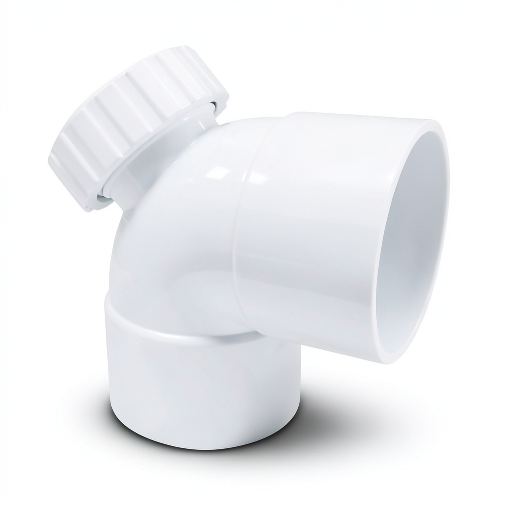 UPVC Elbow 87.5° With Door Al-Munif Brand 3 Inch, White