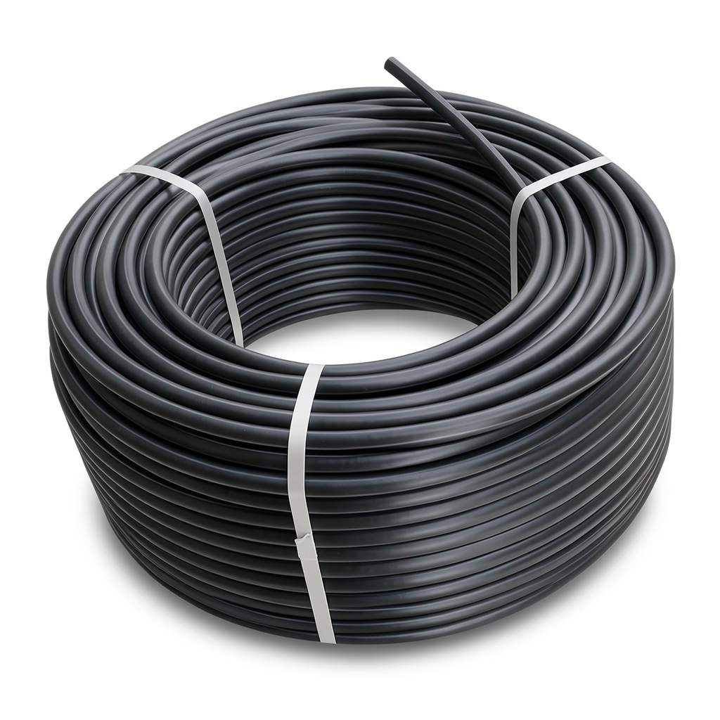 HDPE Plastic Coil Pipe Nominal Pressure 4 Bar PE 100 OD 50 mm SDR 33 Black