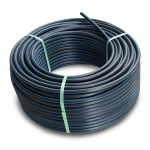 HDPE Plastic Coil Pipe Nominal Pressure 19.2 Bar PE 100 OD 110 mm SDR 7.4 Black with Blue Stripes