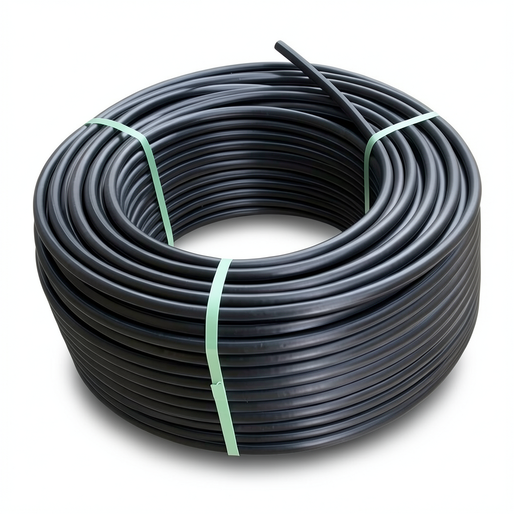 HDPE Plastic Coil Pipe Nominal Pressure 4 Bar PE 100 Outside Diameter 140 mm SDR 33 Black