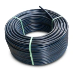 HDPE Plastic Coil Pipe PN 19.2 Bar PE 100 OD 125 mm SDR 7.4 Black with Blue Stripes