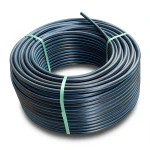 HDPE Plastic Coil Pipe PN 19.2 Bar PE 100 140 mm SDR 7.4 Black with Blue Stripes