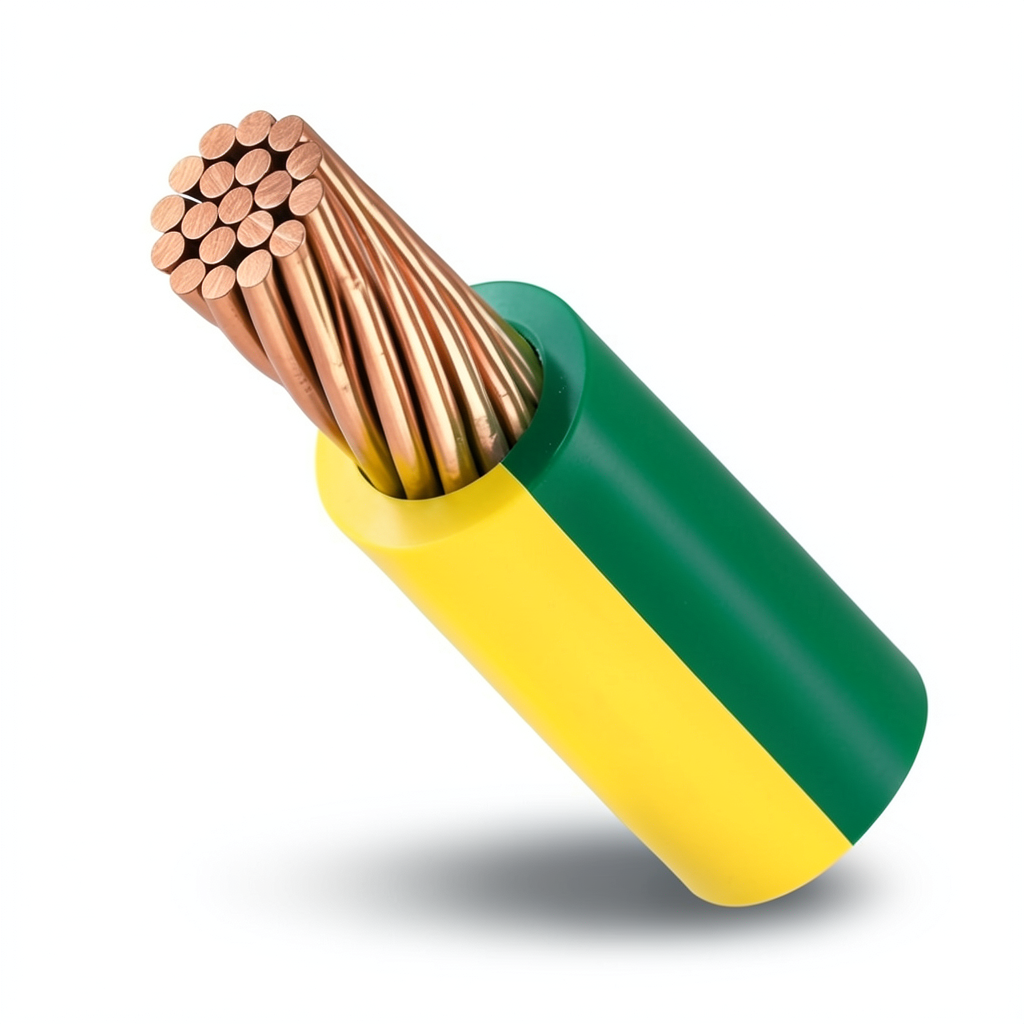سلك تأريض نحاس مجدول 50 sq mm، 450/750V، عزل PVC اخضر/اصفر