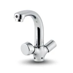 Italian Automatic 1 Hole Brass Washbasin Tap, Chrome Color