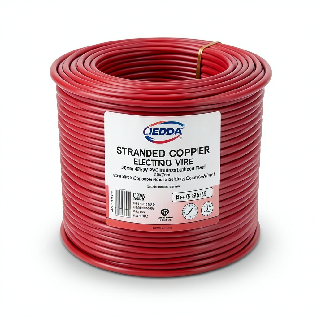 Stranded Copper Electric Wire 50mm 450/750V PVC Insulation Red | Jeddah Cables Company
