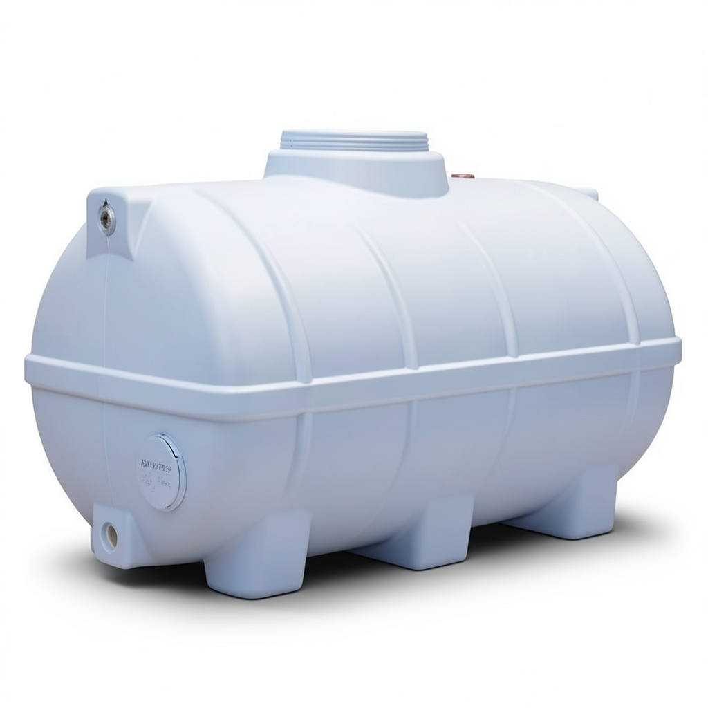 Water Tank Polyethylene Horizontal 4000 liter, 158 cm Diameter, 230 cm Length