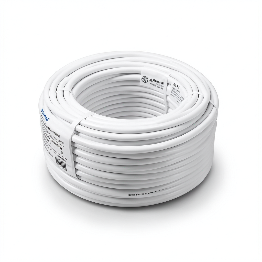 كابل نحاس مجدول احادى النواة معزول PVC 70º الفنار 50 مم² 450/750 فولت 300 قدم أبيض | شركة الفنار