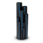 HDPE Plastic Pipe Working Pressure 12.5 Bar PE 100 Size 180 mm Thickness 13.3 mm Black Color
