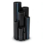 مواسير بلاستيك HDPE ضغط 16 بار PE 80 مقاس 225 ملم سمك 25.2 ملم لون اسود