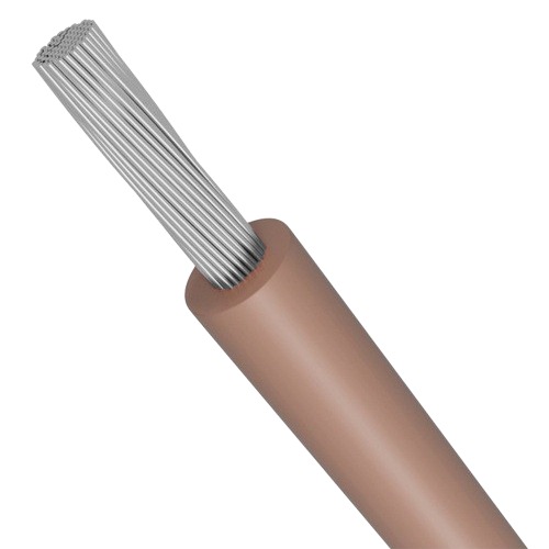 سلك كهرباء مفرد نحاس مجدول 10 AWG مطلي قصدير 1000 فولت، عزل PVC +105°C بني، طول 2500 قدم | شركة كابلات الشرقية للصناعة