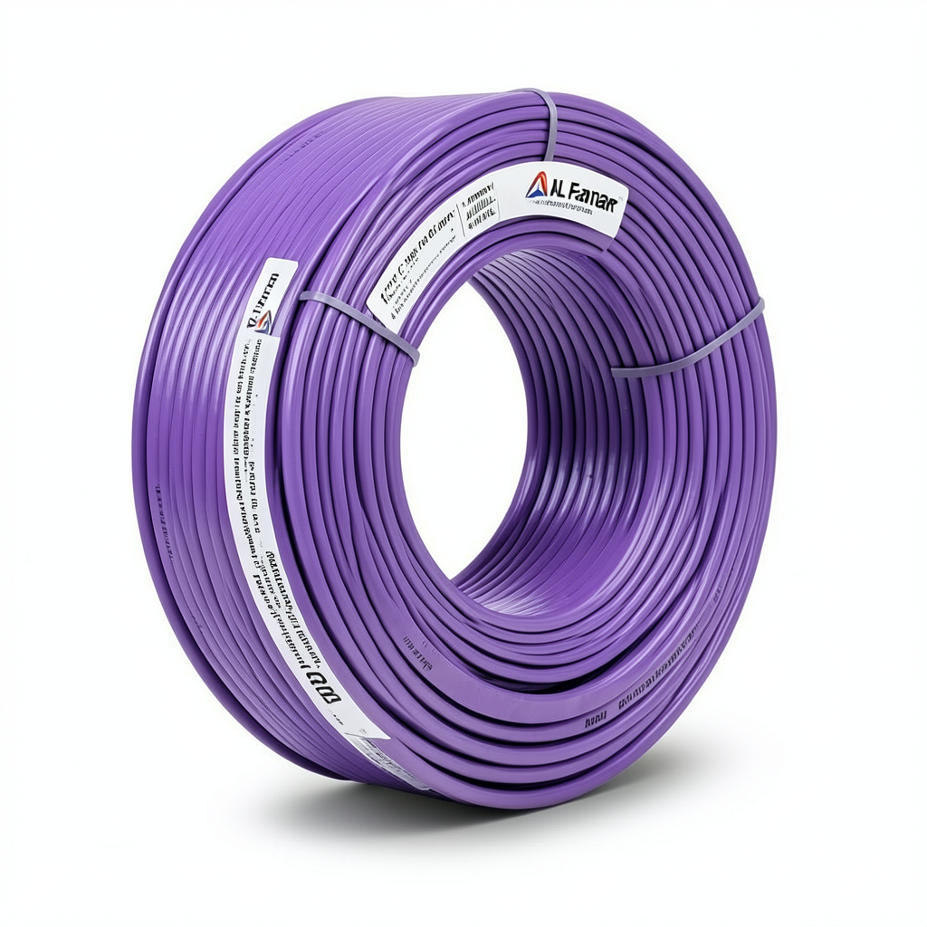 سلك نحاس مصمت احادى النواة معزول PVC 70º الفنار 4 مم² 450/750 فولت 300 قدم بنفسجي PVC 70 | شركة الفنار