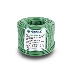 سلك كهرباء مفرد 4 AWG نحاس مجدول 1000 فولت، معزول PVC +105°C أخضر، طول 500 قدم | شركة كابلات الشرقية للصناعة